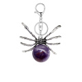 Amethyst 16MM Ball Antique Silver Spider Pendant (47x40mm) Necklace 45cm Black Cord