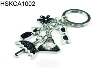 Flower Dress Umbrella Sunglass Handbag Charms Keychain