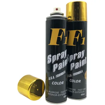 Factory Auto Spray Paint - Bright Gold Metallic Golden 400ml F1 or OEM Custom Design Lacquer Aerosol