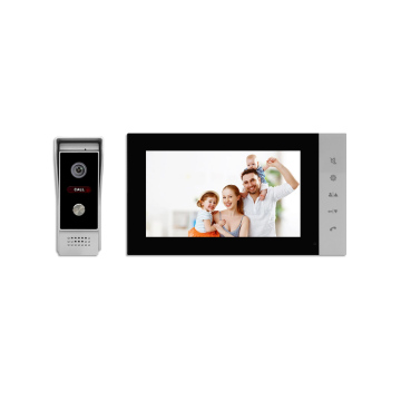 7 Inch HD Four-Line Villa Video Intercom Doorbell with Infrared Night Vision and Motion Detection for Private Home Use