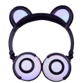 Headphone Musik Telinga Panda Nirkabel Dengan Lampu LED