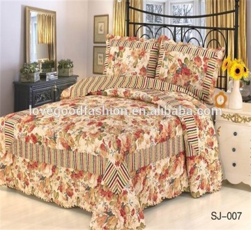 3-Piece Coverlet and Shams Set King Quilt Cotton Flroal Printing