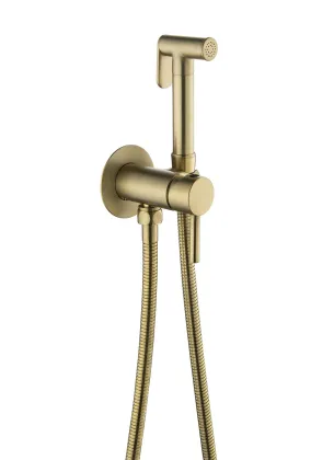 Gold Brass Bidet Toilet Faucet Set with Hot and Cold Pressurized Spray Gun