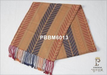 Large Woven Silk Scarf 120g Long For Man , Striped Silk Scarf