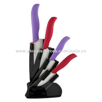 5pcs colorful ceramic knives block set