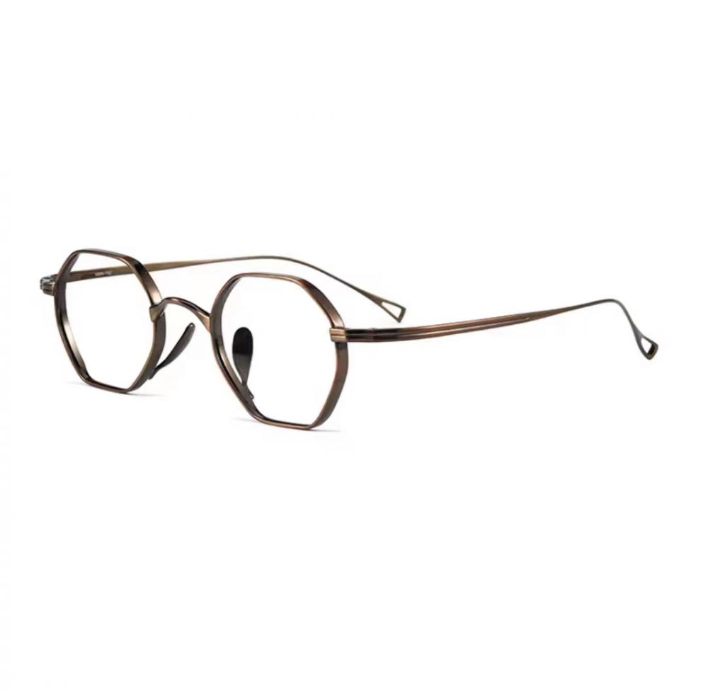 Hexagon Frame Memory Titanium Brown Designerbrille