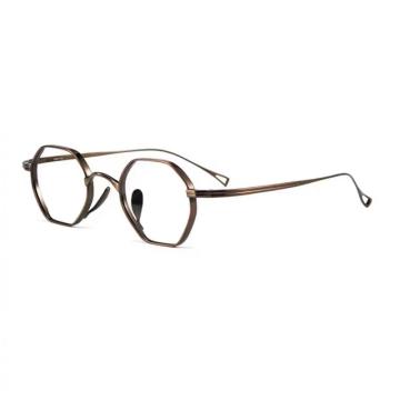 Hexagon Frame Memory Titanium Brown Designerbrille