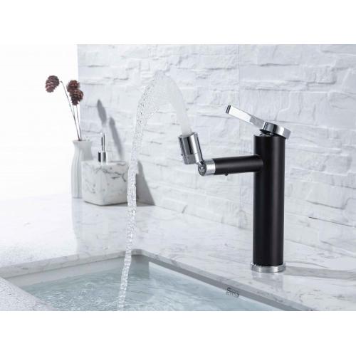 Matte black Bathroom 360 swivel Basin Faucet