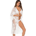 Elegant Beach Bikini Cover Up Women's Lace Cardigan Floral Long Open Kimono Supplier