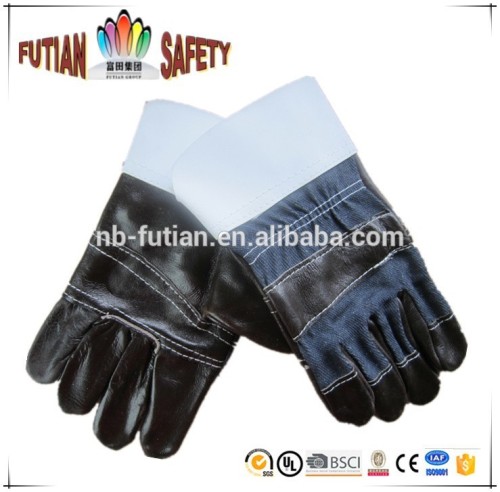 FTSAFETY 10.5" cow leather furniture palm rubber cuff glove with CE certification