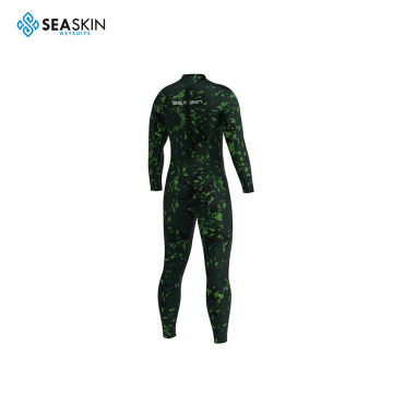 Seaskin 2mm Neoprene One Piece Wetsuit for Men Back Zip Long Sleeve Diving Suit