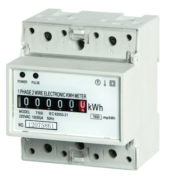 Din Rail mounting Single Phase Two Wires Electronic kilowatt hour Meter
