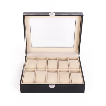 10 Piece Wooden Watch Box Set: Elegant Display, Storage & Protection for Your Watches in Black or Brown