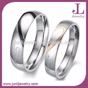 Mens Womens Heart Stainless Steel Promise Ring "Real Love" Couple Rings