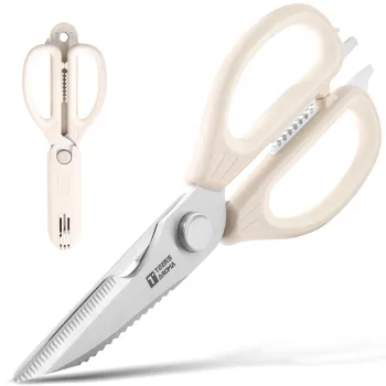 Ultra Sharp Stainless Steel Kitchen Shears - New Design Heavy Duty with Magnetic Holder