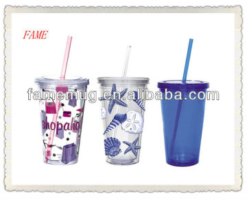 beautiful 16oz Acrylic tumblers with straw