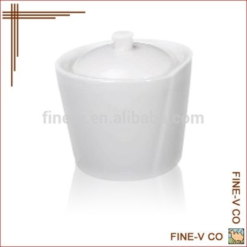 Embossment corrugated ceramic sugar pot