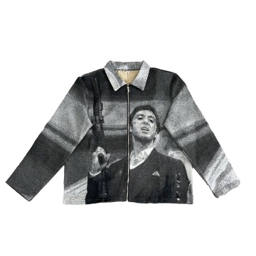 Vintage Jacket with Movie Celebrities Design Patch Embroidery Logo Custom Streetwear
