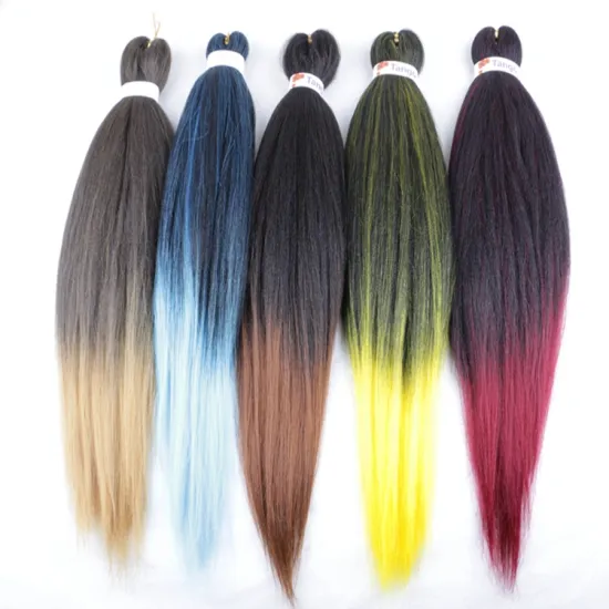 XUCHANG HARMONY 26" Low Temperature Perm Flame Retardant Yaki Straight Synthetic Pre Stretched Braiding Hair Extensions