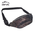 Waterproof children's PU Fanny Pack Green Onion glitter PU graffiti bag