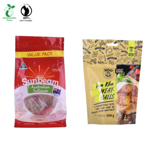 Eco Friendly Compostable Stand Up Bags With Valve and zipper