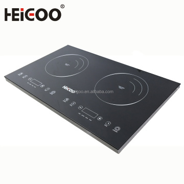 China Tabletop Double Burner Electric Induction Cooker with Digital Display and Ceramic Plate