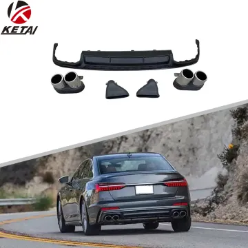 2019+ S-Line S6 Style Rear Bumper Accessories with Stainless Steel Tailpipe for Audi A6