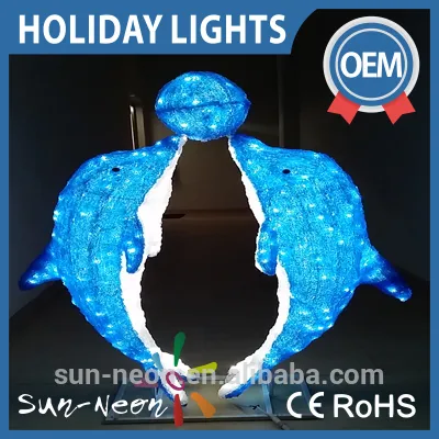 Christmas Led Light 2016 Acrylic Dolphin Led Sculpture Figurine