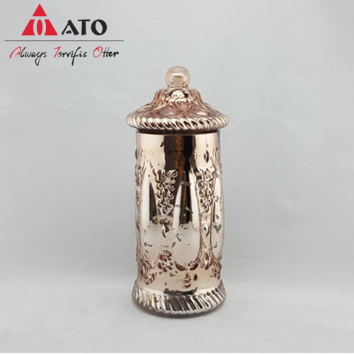 EMBOSSED CANDY JAR WITH ALUMINZING