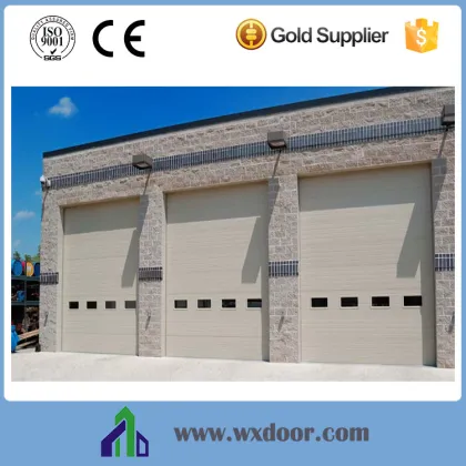 green insulated industrial sliding gate for worshop
