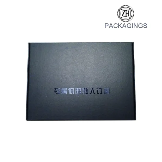 Matt black gold foil stamping shipping box