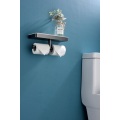 Gunmetal Toilet Paper Roll Holder With Shelf