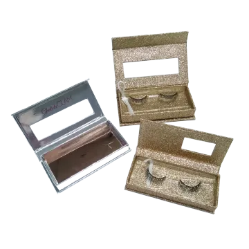 Magnetic Gold Glitter Shiny Eyelash Paper Box