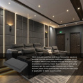 Painéis acústicos embrulhados em tecido personalizado para home theater