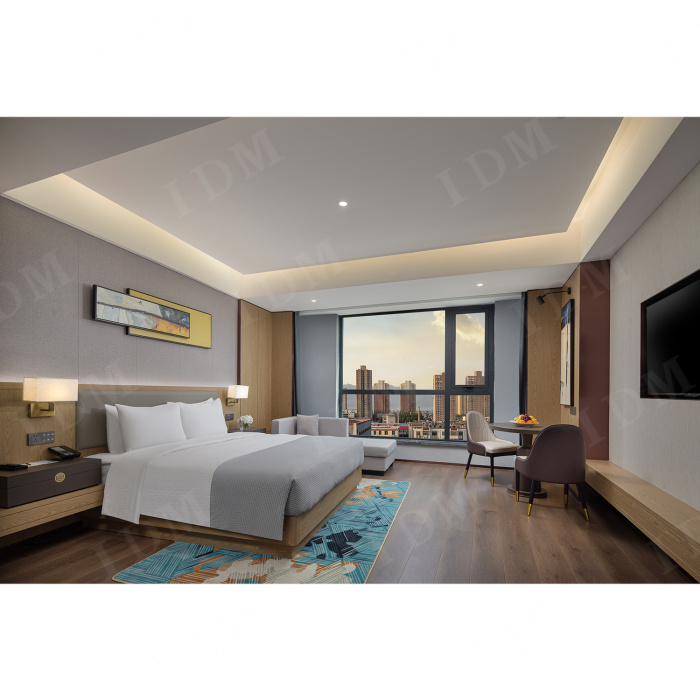 Projete o quarto de hotel de cama de hotel completo