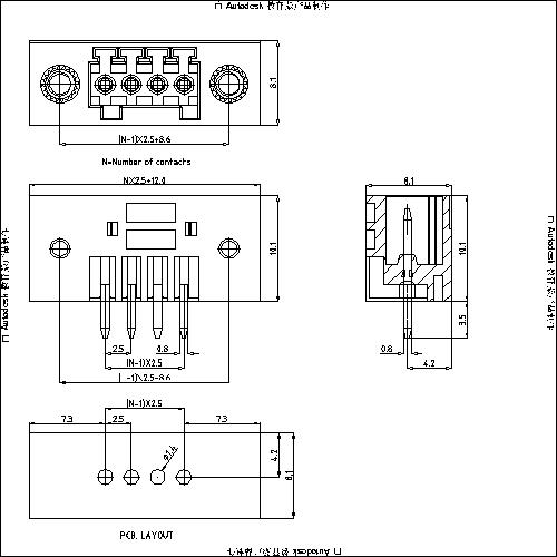 Plug-in Terminal Block  Vertical Pitch 2.5