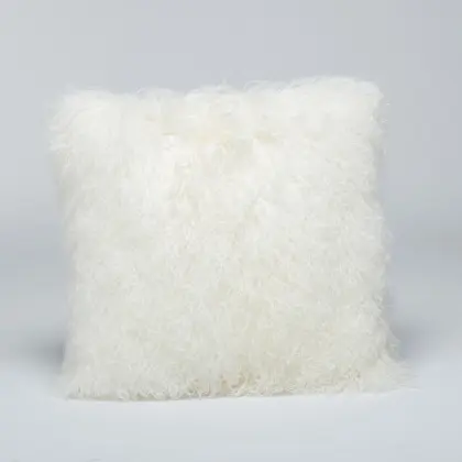 Lamb Fur Pillow Double Sided Fur Snow White