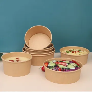 Biodegradable paper takeaway food container paper salad bowl