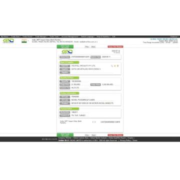 Muestra de datos de importación de níquel polvo india