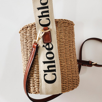 2021 basket design cylindrical shape straw bag