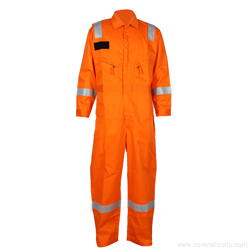 workwear orange flame resistant safety coveralls