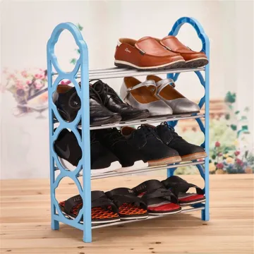 Creative Four Layers Shoe Hangers Simple Plastic Easy Assembled Multi-purpose Cabinet Shoe Hangers Iron Books Shelves Rack