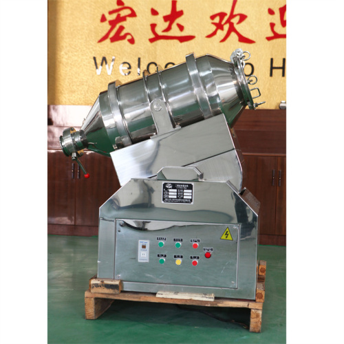 2D rotary drum batch mixer for dry powder