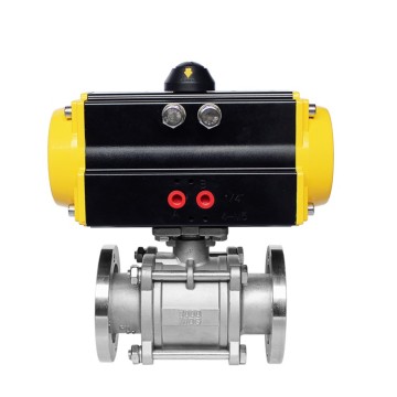 DN25 / 1 Inch 3PC Stainless Steel Pneumatically Actuated High Vacuum Ball Valve