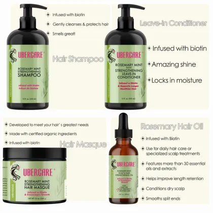 Fast Shipping Organics Rosemary Mint Strengthening Shampoo and Hair Masque