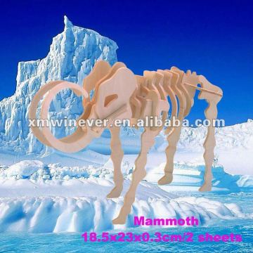 3D Wood animal Puzzle,mammoth