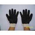 Black PVC dipped gloves with chips