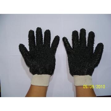 Guantes de PVC negro bañado con chips