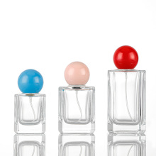 Square Thick Glass Perfume Bottle WIth Ball Cap