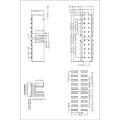 2,0x2,0 mm höljd lådhuvud Vertikal /rak SMT -typ H = 6,1 mm